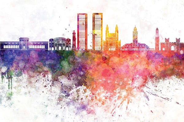Romance Movies: Casablanca II Skyline In Watercolor Background by Paul Rommer