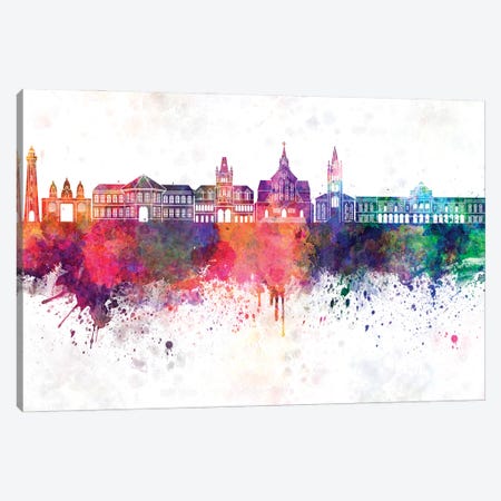 Georgetown In Watercolor Background Canvas Print #PUR1431} by Paul Rommer Art Print