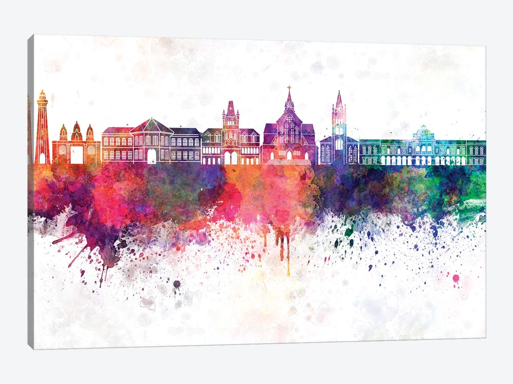Georgetown In Watercolor Background by Paul Rommer 1-piece Canvas Print