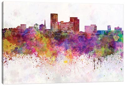 Lexington Skyline In Watercolor Background Canvas Art Print