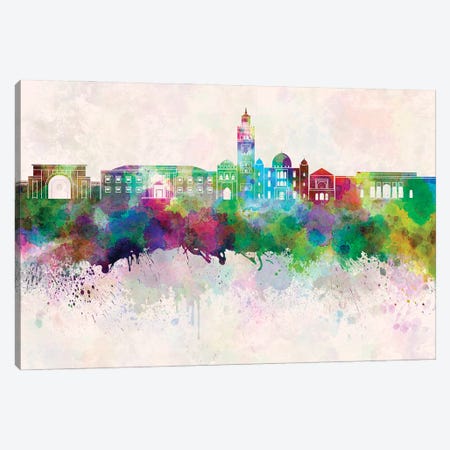 Marrakesh Skyline In Watercolor Canvas Print #PUR1540} by Paul Rommer Canvas Art Print