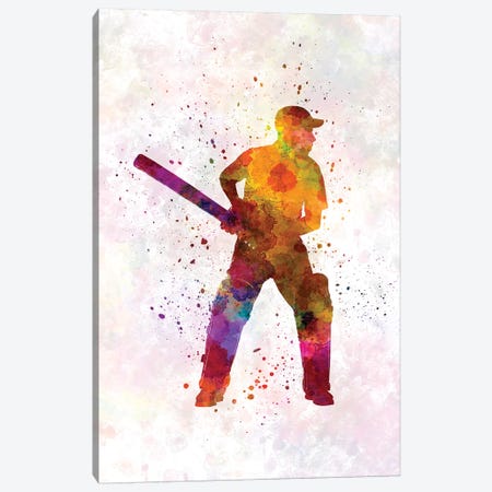 Cricket Player Batsman Silhouette VII Canvas Print #PUR173} by Paul Rommer Canvas Art