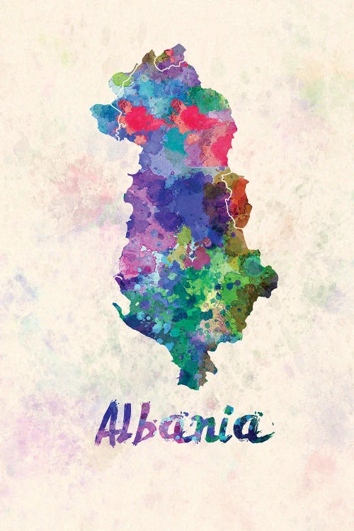 Albania Map In Watercolor