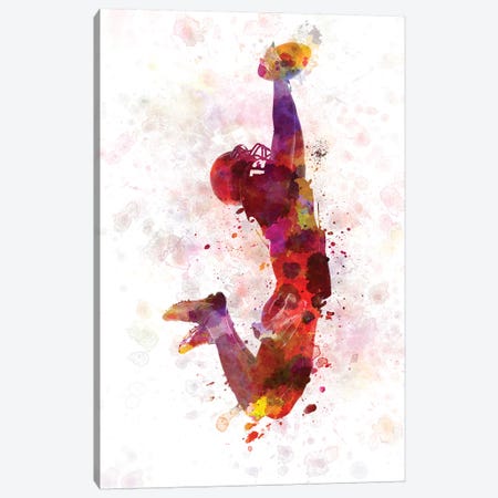 American Football Player Catching Ball I Canvas Print #PUR17} by Paul Rommer Canvas Wall Art