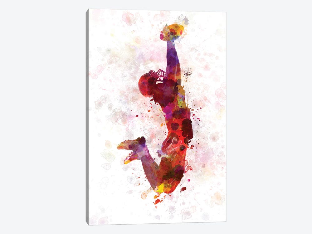 American Football Player Catching Ball I by Paul Rommer 1-piece Canvas Art