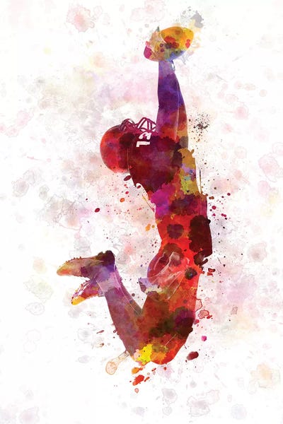 Paul Rommer: American Football Player Catching Ball I by Paul Rommer