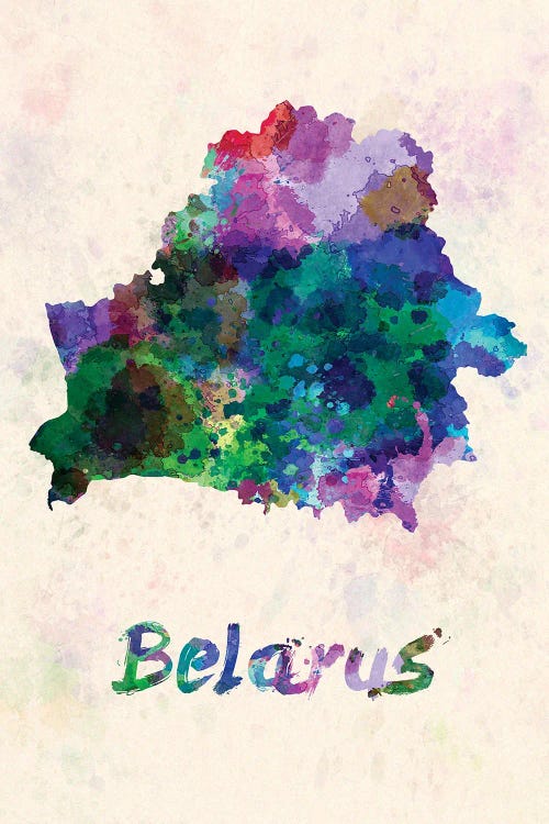 Belarus Map In Watercolor