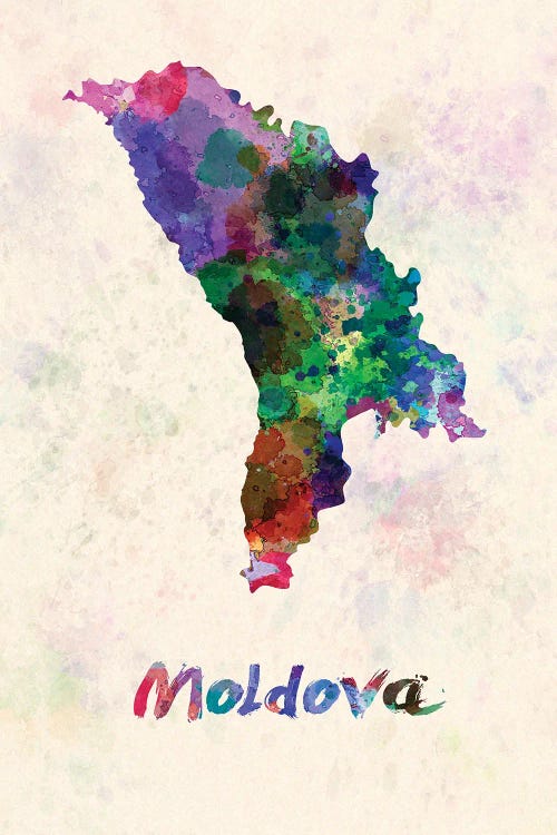 Moldova Map In Watercolor