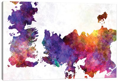 Game Of Thrones Map Canvas Art Print - Drama TV Show Art
