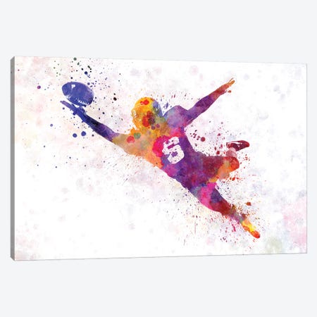 American Football Player Catching Ball II Canvas Print #PUR18} by Paul Rommer Art Print