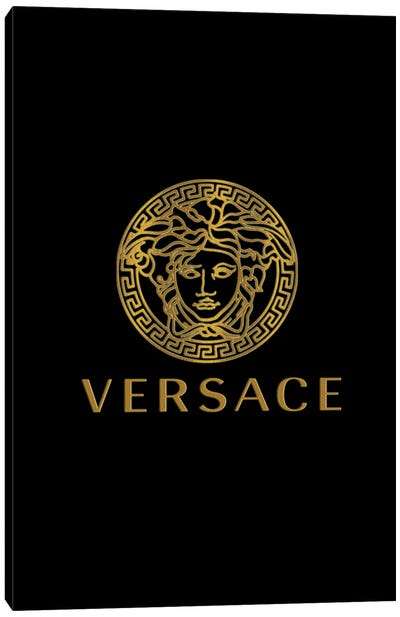 Versace Canvas Art Print - Black, White & Gold Art