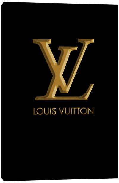 Louis Vuitton Canvas Art Print - Gold Art