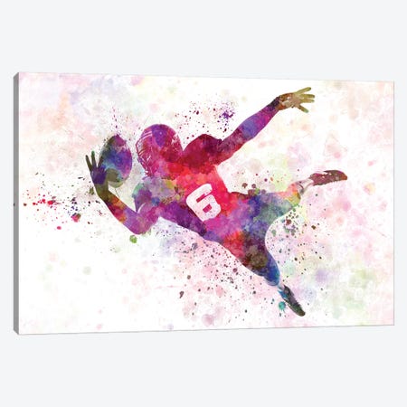 American Football Player Catching Ball III Canvas Print #PUR19} by Paul Rommer Art Print