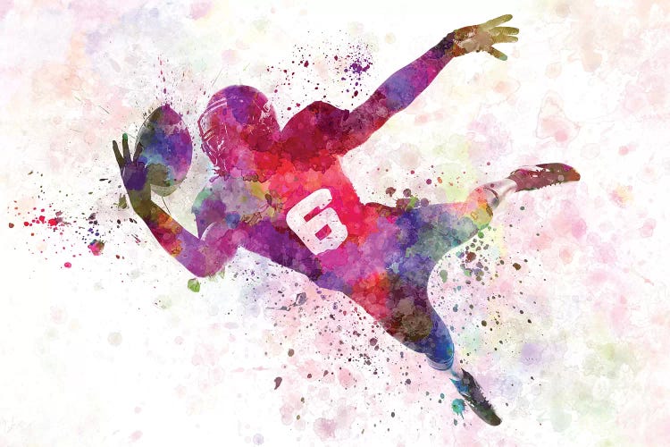 American Football Player Catching Ball III by Paul Rommer canvas print