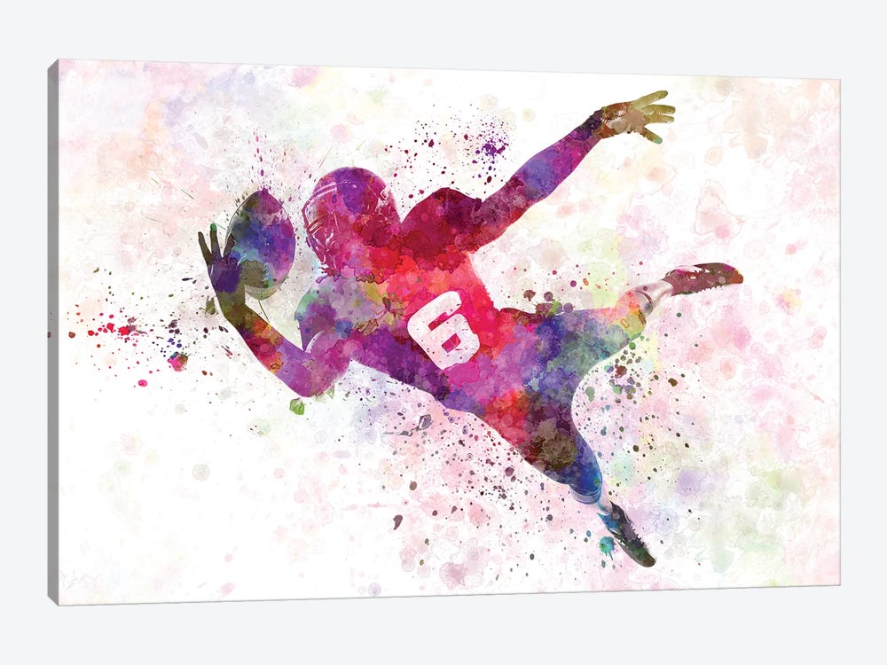 American Football Player Catching Ball III by Paul Rommer 1-piece Canvas Artwork