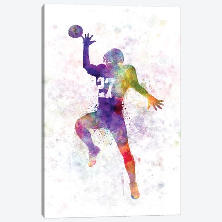 American Football Player Catching Receiving I Canvas Print #PUR20} by Paul Rommer Canvas Artwork