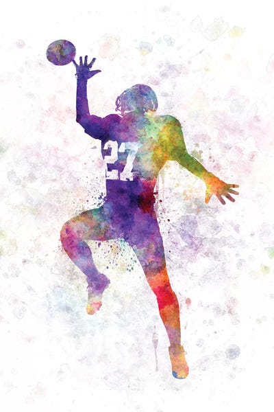 Paul Rommer: American Football Player Catching Receiving I by Paul Rommer