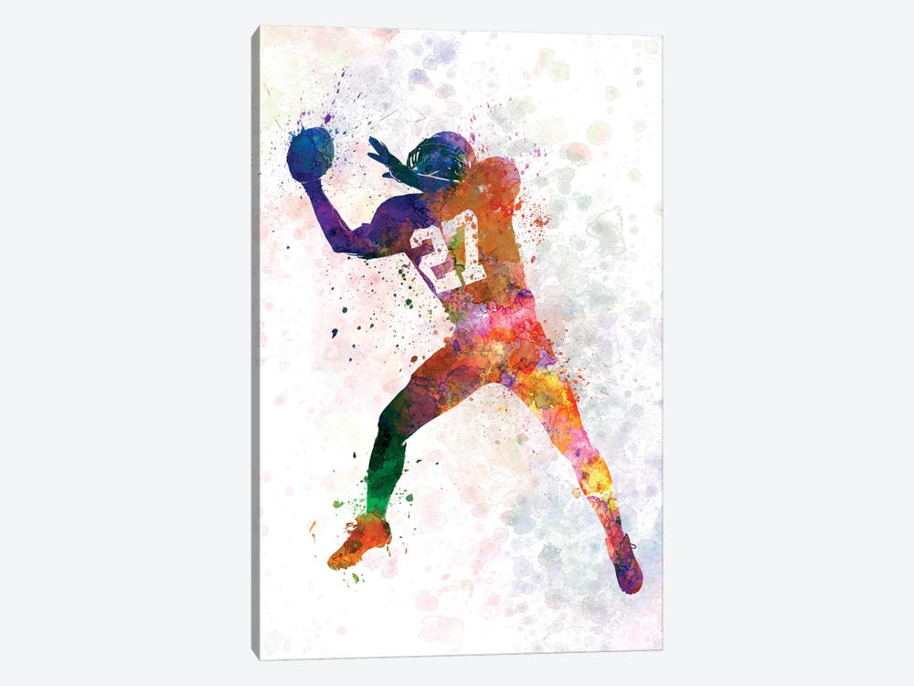 American Football Player Catching Receiving II by Paul Rommer 1-piece Art Print