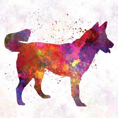 East Siberian Laika In Watercolor by Paul Rommer metal wall art