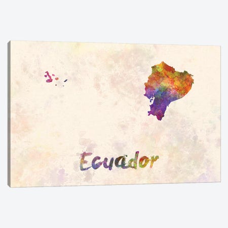Ecuador In Watercolor Canvas Print #PUR222} by Paul Rommer Canvas Wall Art