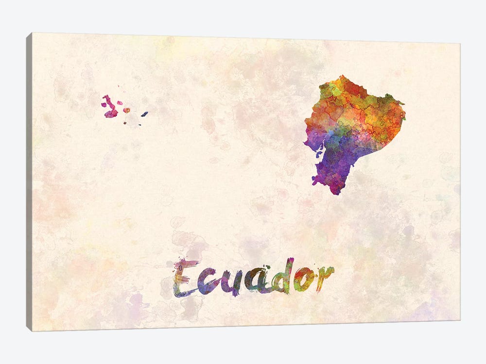 Ecuador In Watercolor by Paul Rommer 1-piece Canvas Art