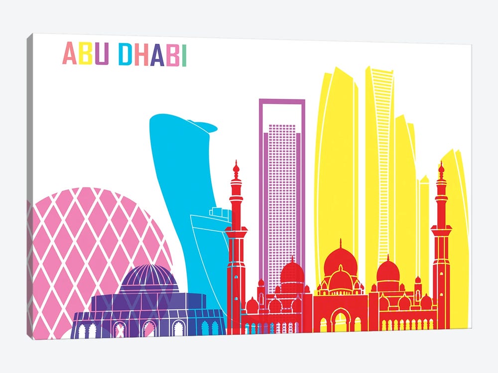 Abu Dhabi II Skyline Pop by Paul Rommer 1-piece Art Print