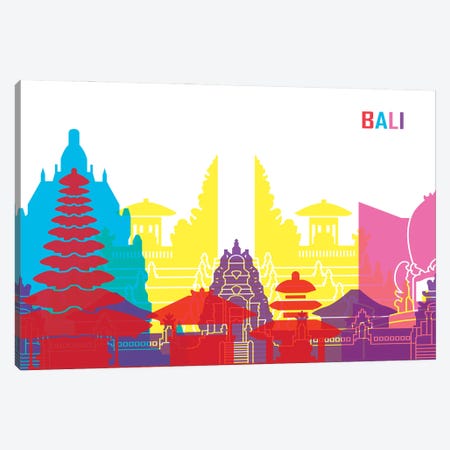 Bali Skyline Pop Canvas Print #PUR2296} by Paul Rommer Canvas Art