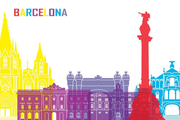 Barcelona Skyline Pop