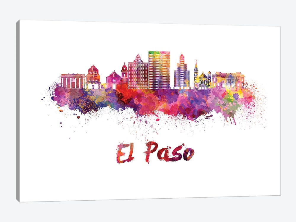 El Paso Skyline In Watercolor II by Paul Rommer 1-piece Art Print