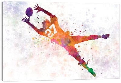 American Football Player Catching Receiving III Canvas Art Print - Football Art