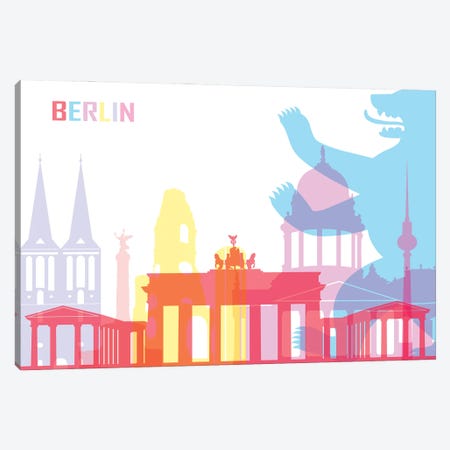 Berlin Skyline Pop Canvas Print #PUR2305} by Paul Rommer Canvas Artwork