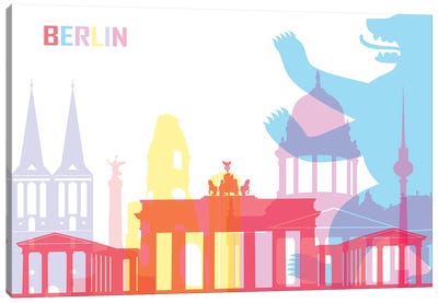 Berlin Skyline Pop Canvas Art Print - Berlin Art