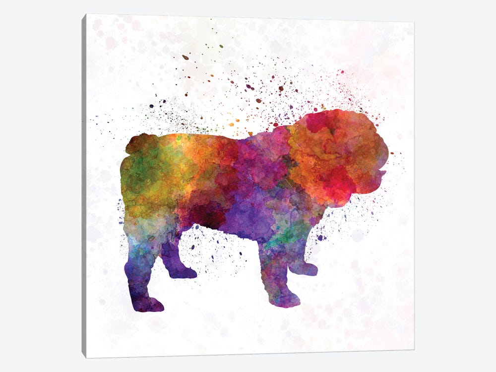 English Bulldog In Watercolor by Paul Rommer 1-piece Art Print