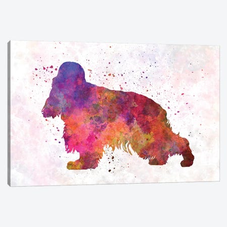 English Cocker Spaniel In Watercolor Canvas Print #PUR231} by Paul Rommer Art Print