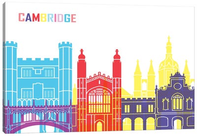Cambridge Skyline Pop Canvas Art Print