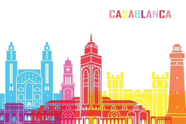 Morocco: Casablanca Skyline Pop by Paul Rommer