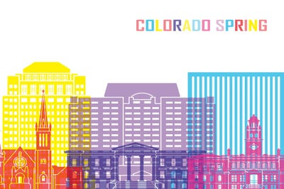 Colorado Spring II Skyline Pop by Paul Rommer canvas print