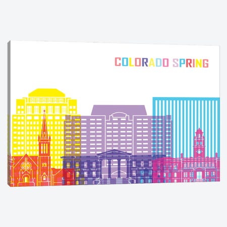 Colorado Spring II Skyline Pop Canvas Print #PUR2340} by Paul Rommer Canvas Print