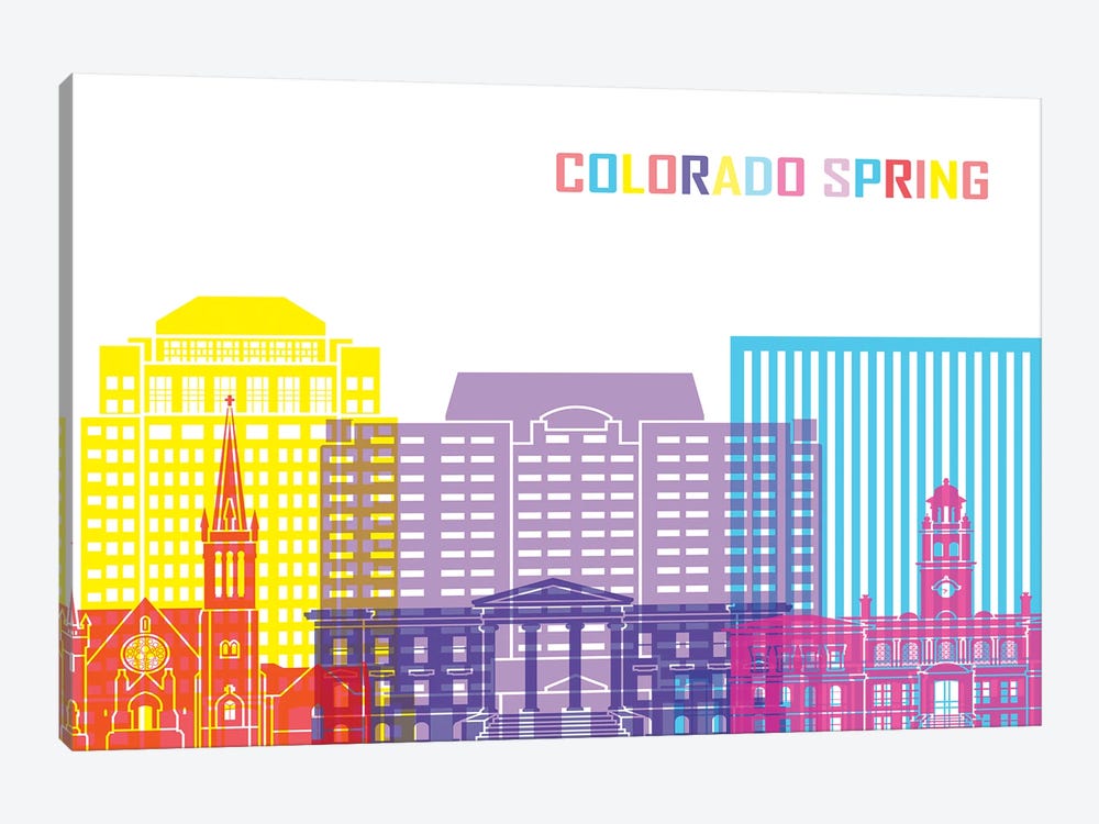 Colorado Spring II Skyline Pop by Paul Rommer 1-piece Canvas Artwork