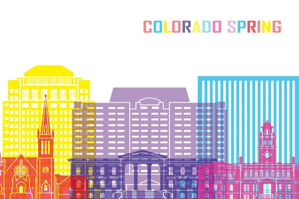 Colorado Springs: Colorado Spring II Skyline Pop by Paul Rommer