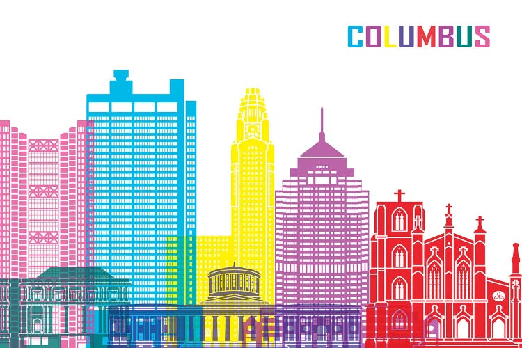 Columbus Skyline Pop by Paul Rommer wall art