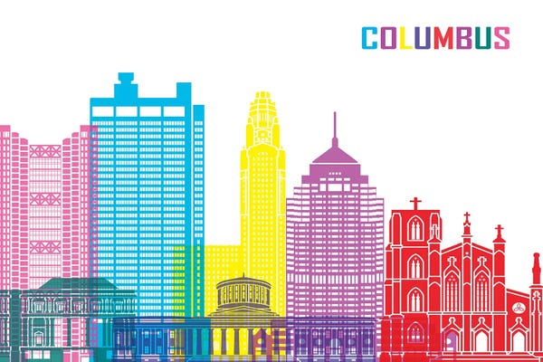Ohio: Columbus Skyline Pop by Paul Rommer