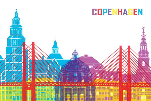 Denmark: Copenhagen Skyline Pop by Paul Rommer