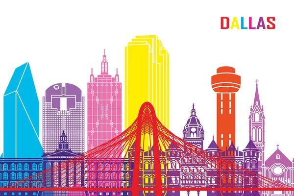 Dallas: Dallas Skyline Pop by Paul Rommer