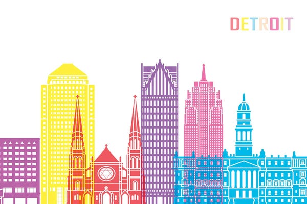 Michigan: Detroit II Skyline Pop by Paul Rommer