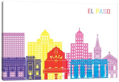 El Paso II Skyline Pop Canvas Art Print