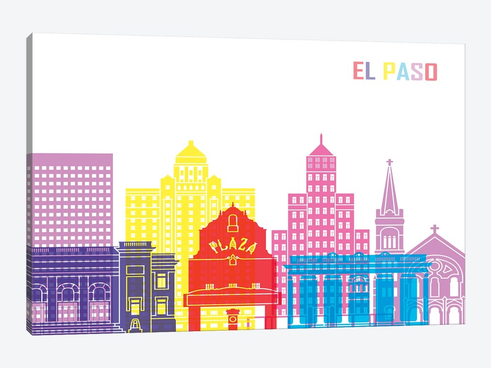 El Paso II Skyline Pop by Paul Rommer 1-piece Canvas Wall Art