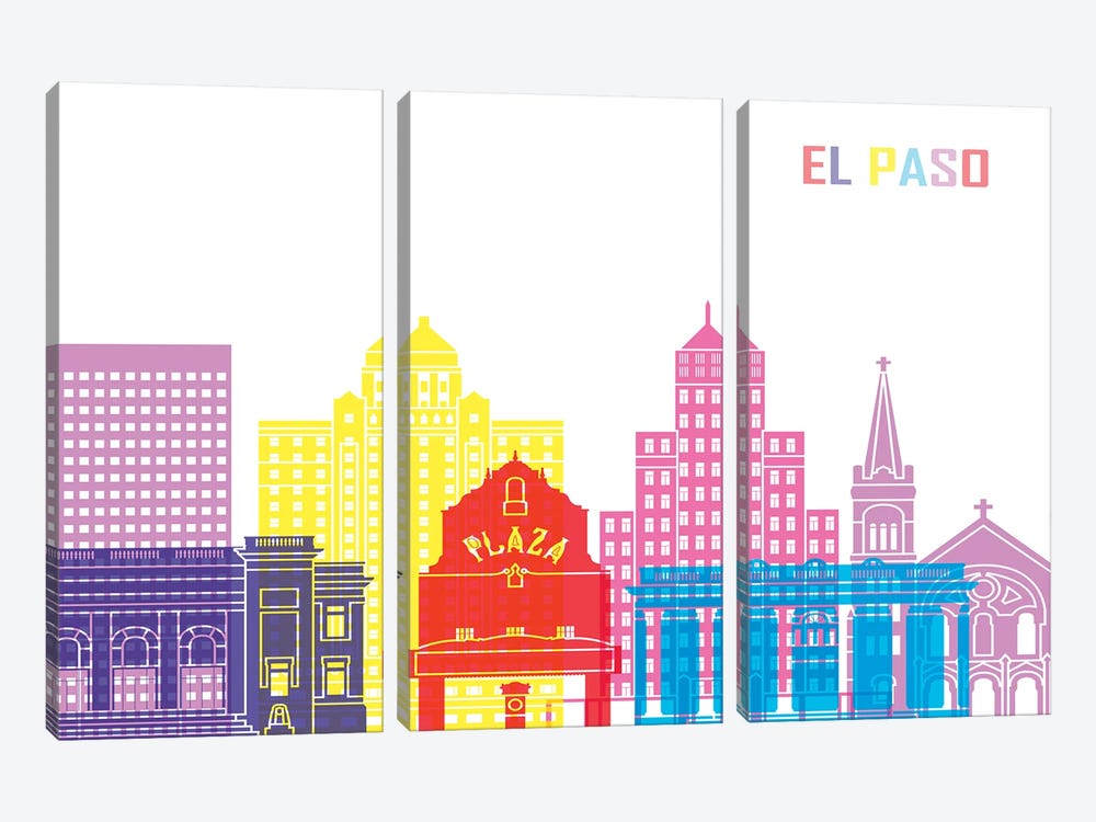 El Paso II Skyline Pop by Paul Rommer 3-piece Canvas Art
