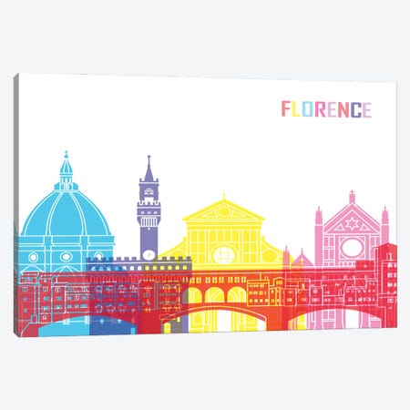 Florence Skyline Pop Canvas Print #PUR2367} by Paul Rommer Canvas Art