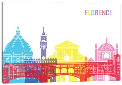 Florence Skyline Pop Canvas Art Print - Florence Art